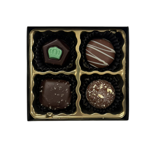 4 Piece Assorted Chocolate Box at whitehousepopcorn.com
