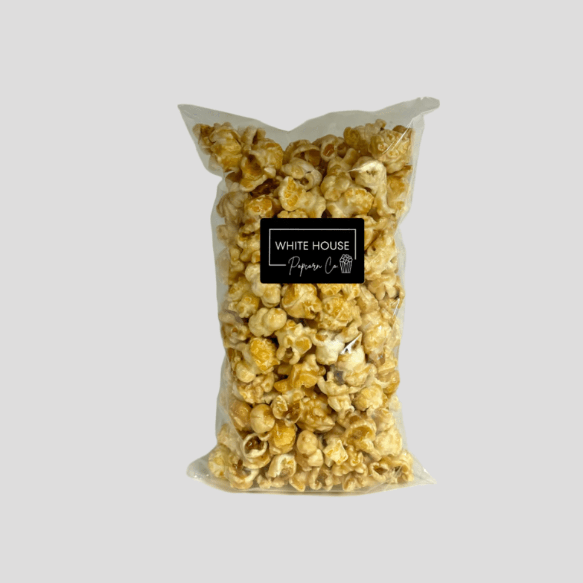 Clear Party Favor Popcorn Bag. Customizable party favor popcorn bag at whitehousepopcorn.com