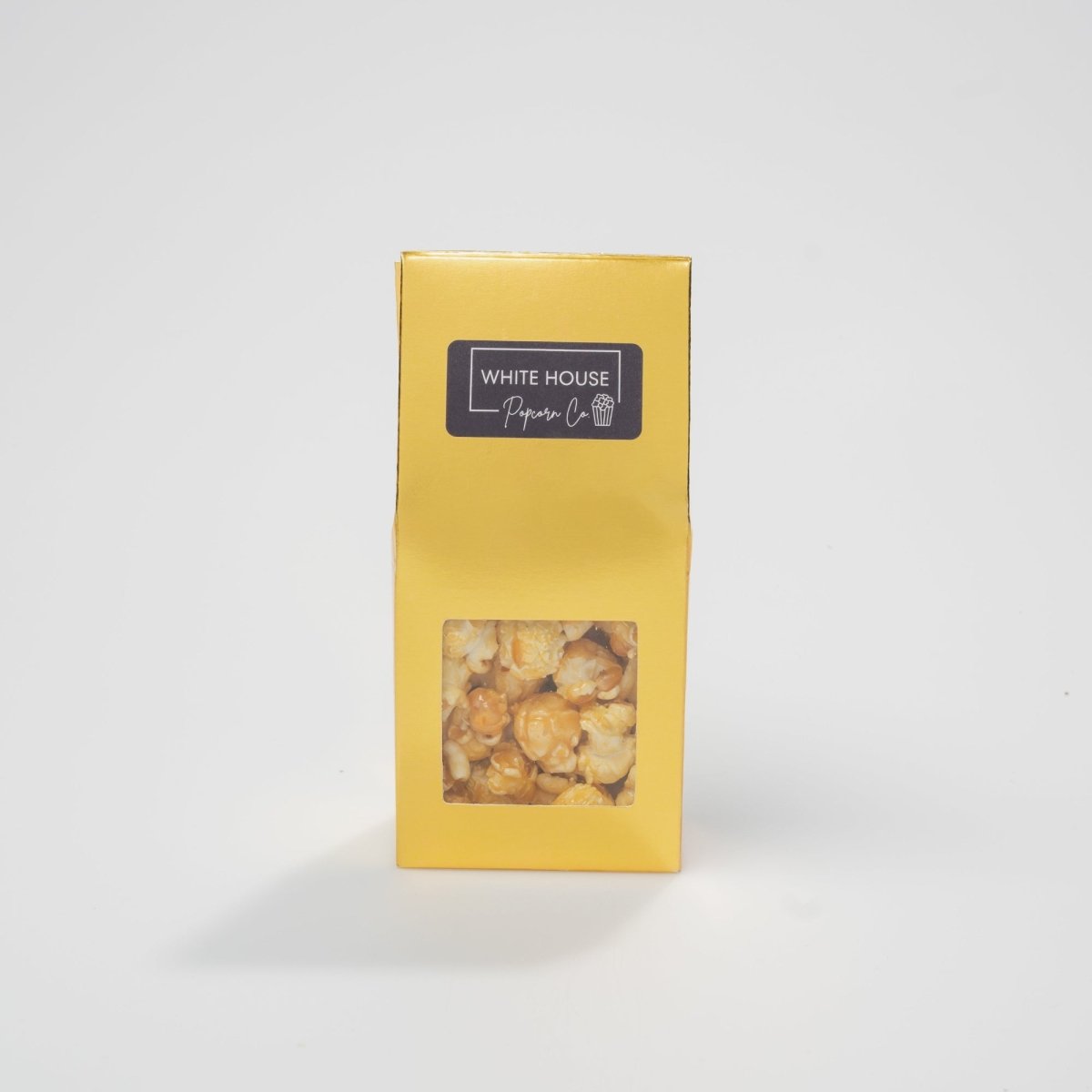 Metallic Gold Deluxe favor box at whitehousepopcorn.com