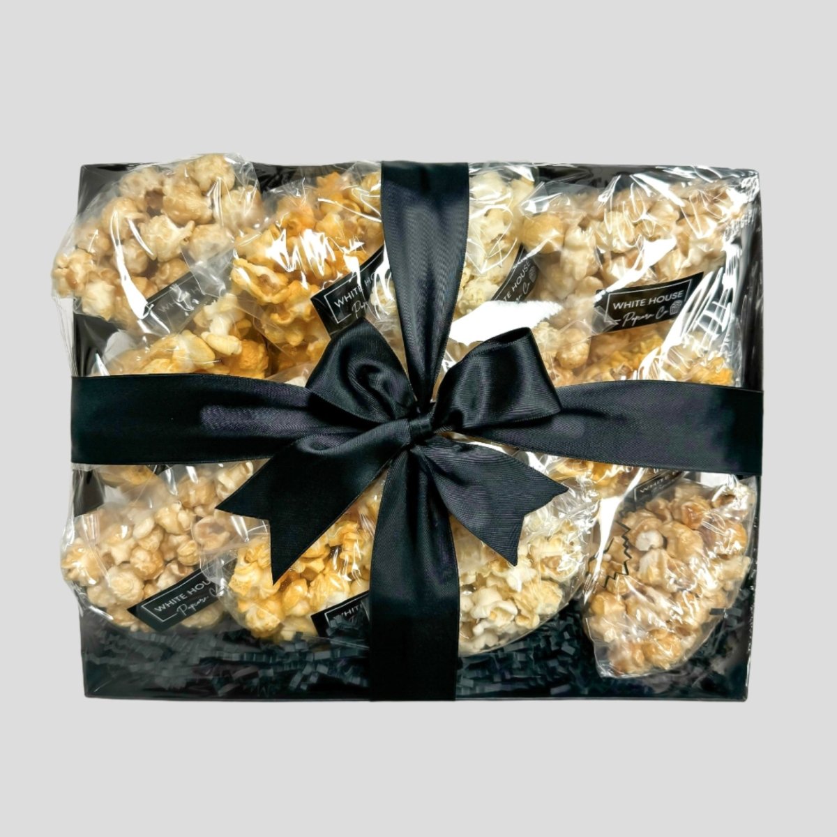 Party Pleaser Popcorn Gift Box. 12 Bag gift box available at Whitehosuepopcorn.com